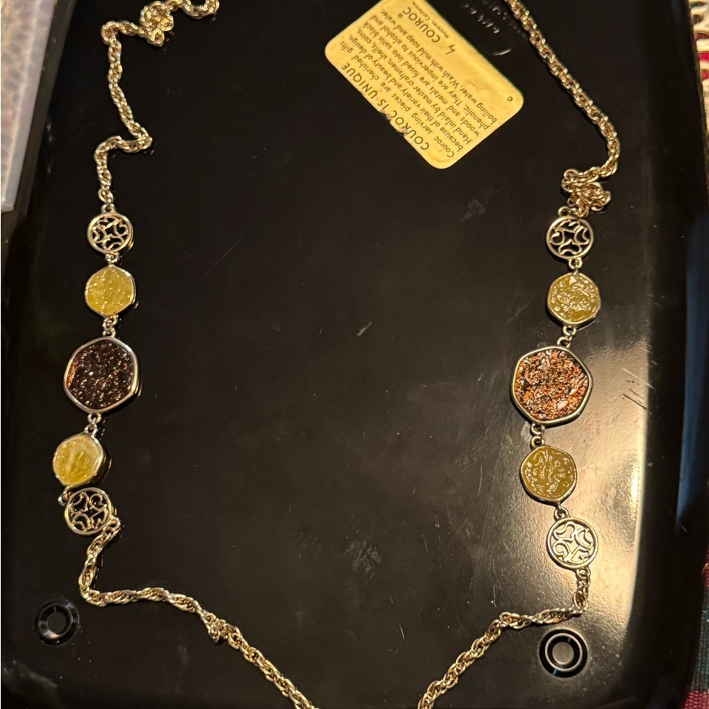 Sarah Coventry Vintage 70’s Signed Taste of Honey Gold Tone Necklace